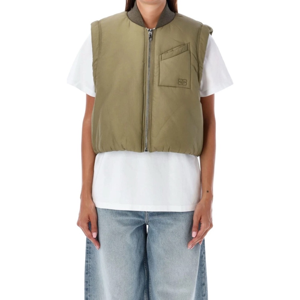 Ganni Quilt Short Vest